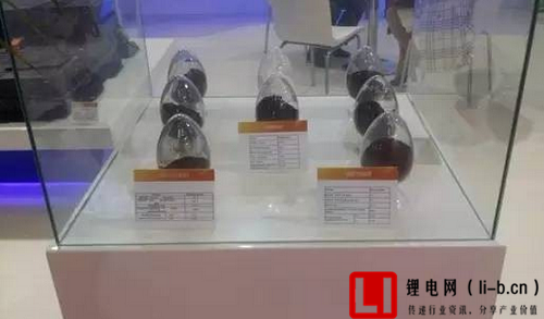 國軒高科展臺展出的電池材料