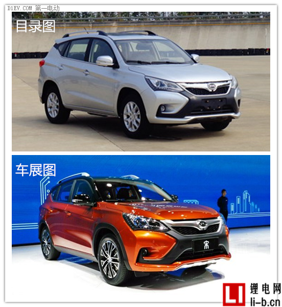 比亞迪宋申報圖和車展圖的對比