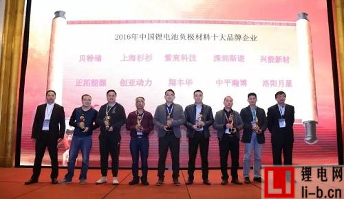 2016年度中國鋰電池負極材料十大品牌