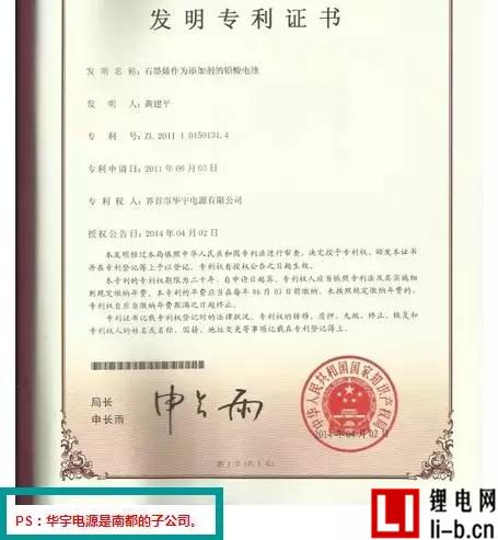南都電源承認：專利使用石墨烯微片，而非石墨烯