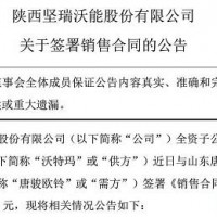 堅瑞沃能發布公告，沃特瑪又簽超5億大單