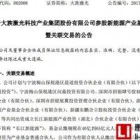 大族激光5億元參股成立長江新能源產業(yè)投資